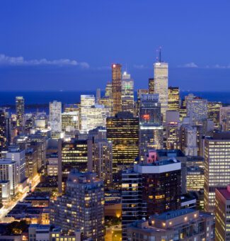 Downtown Toronto at dusk, Canada