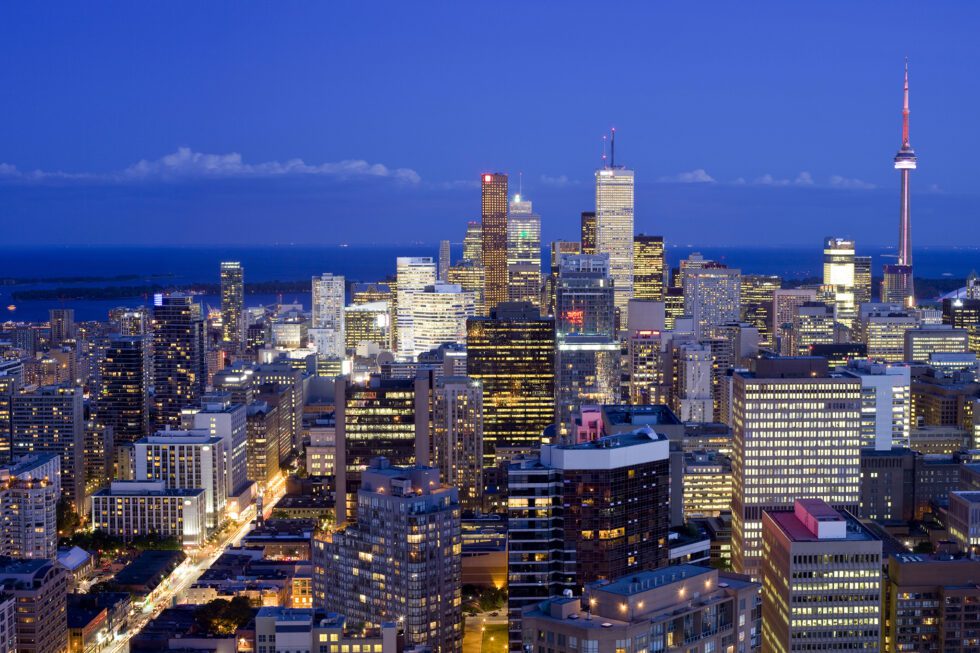 Downtown Toronto at dusk, Canada