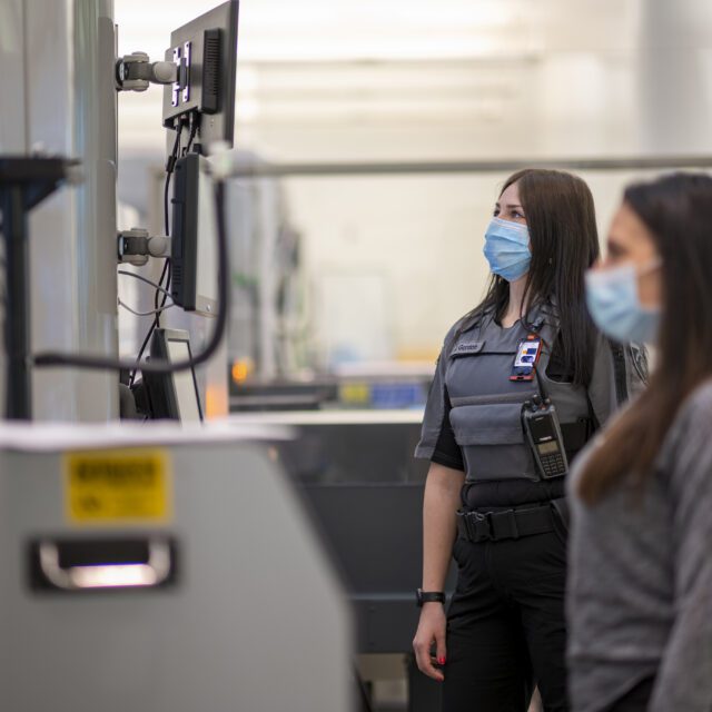 Members of OPG's nuclear security team at a monitoring station.