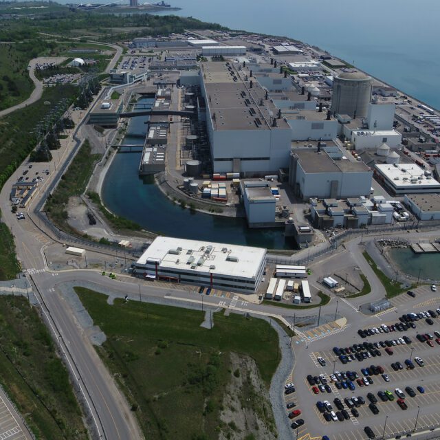 An aerial view of Darlington Nuclear Generating Station