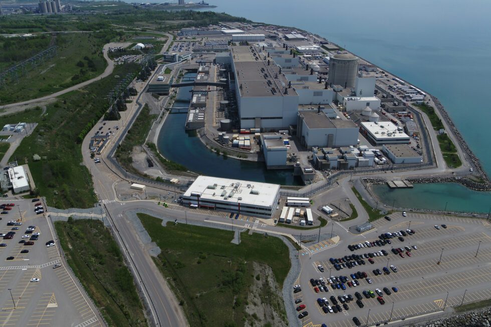 An aerial view of Darlington Nuclear Generating Station