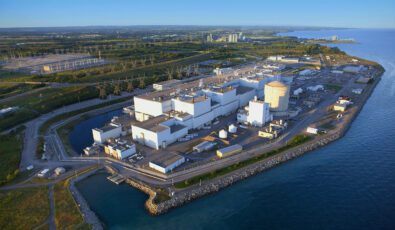 An aerial view of Darlington Nuclear Generating Station.