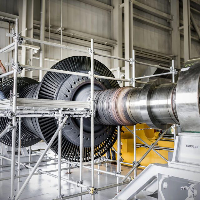 A Unit 2 turbine gets some attention at Darlington Nuclear Generating Station.