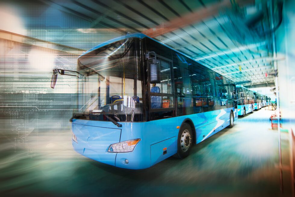 An electric bus.