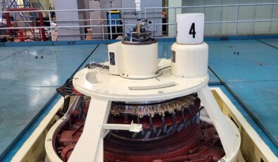 The final steps of assembly for the refurbished Unit 4 at Barrett Chute Generating Station.