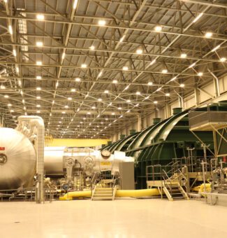 The Darlington Unit 3 turbine with new brighter LED lighting in the turbine hall.