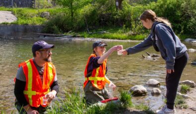 Students release over 200 eggs into local tributaries.