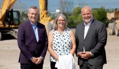 OPG President and CEO, Ken Hartwick, Clarington Board of Trade Executive Director, Shiela Hall, and Minister of Energy, Todd Smith