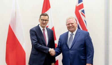 Prime Minister Mateusz Morawiecki of Poland and Ontario Premier Doug Ford.