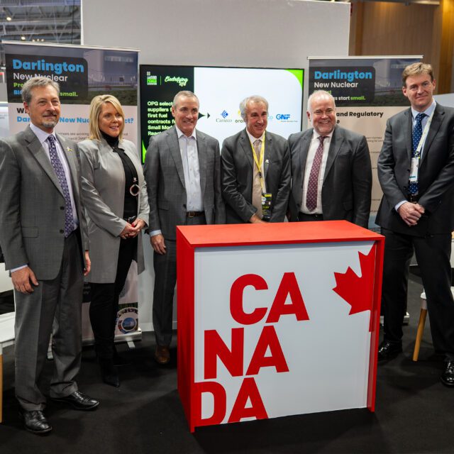 OPG CEO Ken Hartwick with representatives from Cameco, Urenco USA, Orano and Global Nuclear Fuel at the World Nuclear Exhibition in Paris, France.