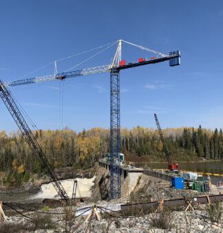 Construction ongoing at Frederick House Lake Dam.