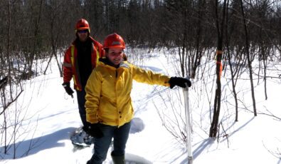 Haley Andrews, a Hydroelectric Operator, works in the field taking snow samples. Haley hopes that her career path will help to shine a light on a career in the trades for other young women. 