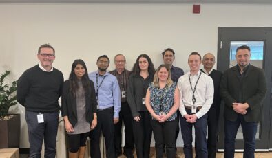 OPG's Avneet Nijjar, second from left, with the project team that recently executed a first-of-a-kind project at Pickering Nuclear Generating Station.
