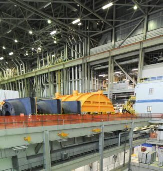 Employees in the loading bay at the Darlington Nuclear Generating Station.