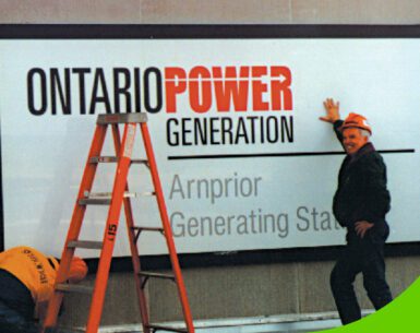 Unveiling of new Ontario Power Generation signage at Arnprior Generating Station.