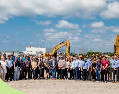 Employees and community stakeholders gather at the Darlington New Nuclear Project site to celebrate the announcement of three additional Small Modular Reactors.