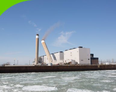 Demolition of the Nanticoke Generating Station's stacks in April 2014, marking the closure of OPG's last coal plant.