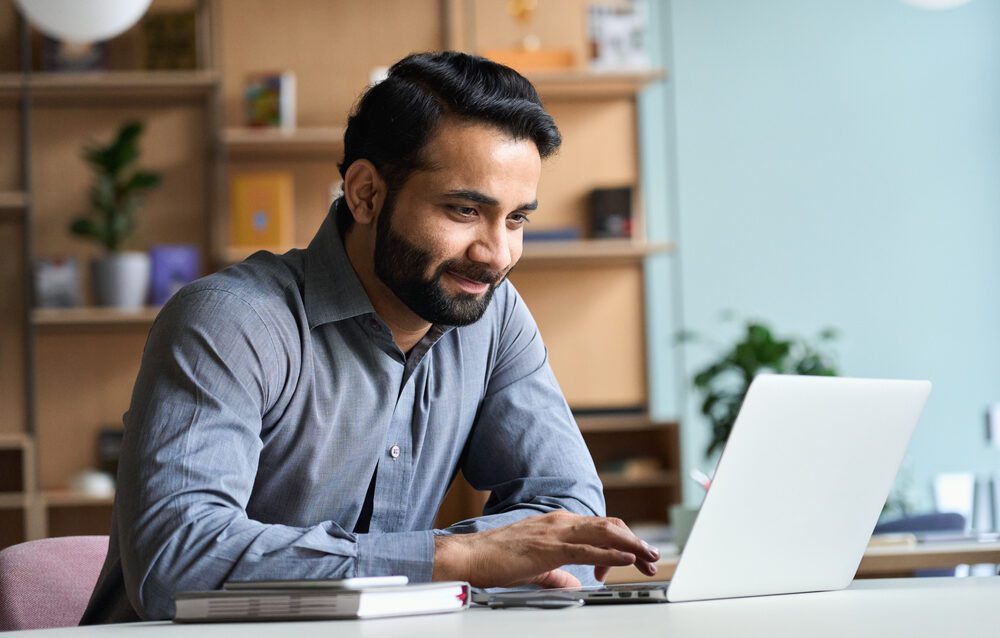 Man working on laptop