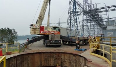 A look at the supporting concrete structure for the turntable at OPG's Chats Falls hydro station.