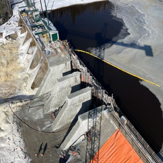 The Frederick House Lake Dam in northeast Ontario is currently being rehabilitated.