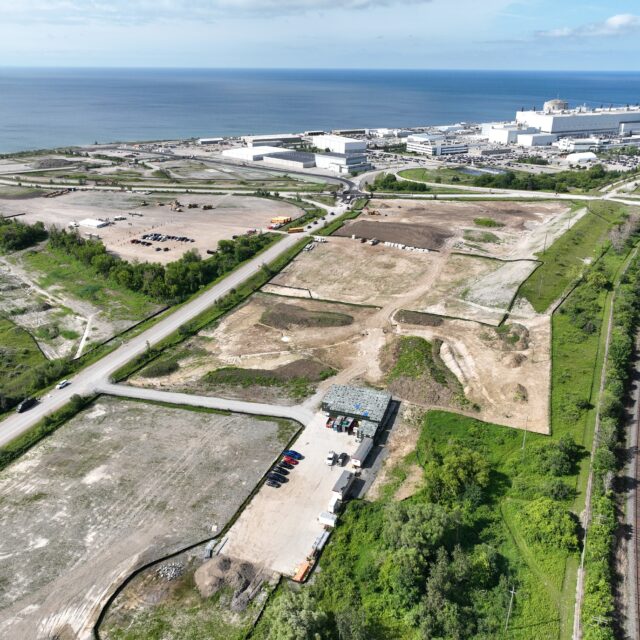 The future site of OPG's Darlington New Nuclear Project. The Darlington Nuclear Generating Station is seen in the background.