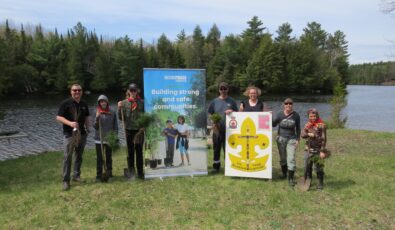 A tree planting event with Ottawa Valley Scouts.