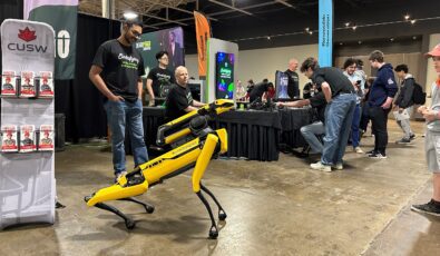 OPG's X-Lab team shows off Boston Dynamic's Spot robot at the 2024 Skills Ontario Competition.