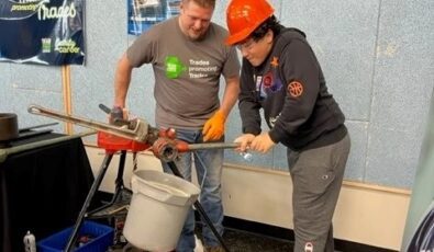Students got to get in on the action with several interactive demonstrations during a “Trades Promoting Trades” event at Saint Francis Xavier High School in Ottawa.