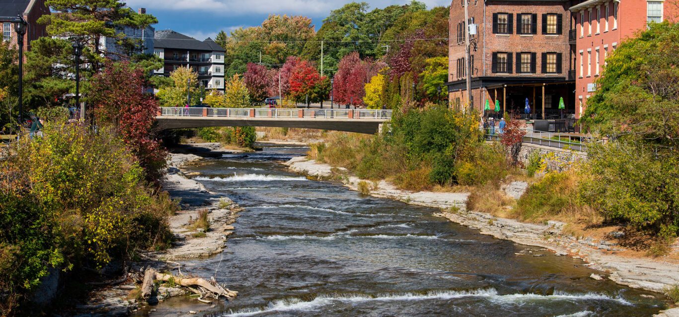 Salmon Run in Ganaraska River. Port Hope, ON. Canada