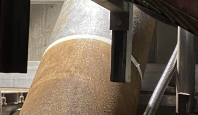 This rusty pipe at Darlington Nuclear was cleaned in a matter of seconds using laser ablation.