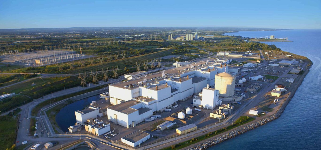 An aerial view of Darlington Nuclear Generating Station.