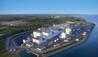 An aerial view of Darlington Nuclear Generating Station.