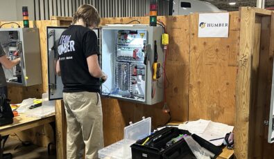 A student competes at the 2025 Skills Ontario Competition.