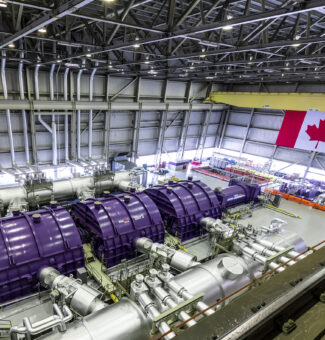 A view of Darlington Nuclear's Unit 4 turbine generator.