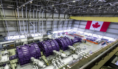 A view of Darlington Nuclear's Unit 4 turbine generator.