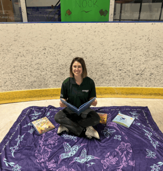 As part of the Moose Cree-OPG 10-year partnership celebration, OPG staff helped provide fun activities for children from the community, including this reading nook.