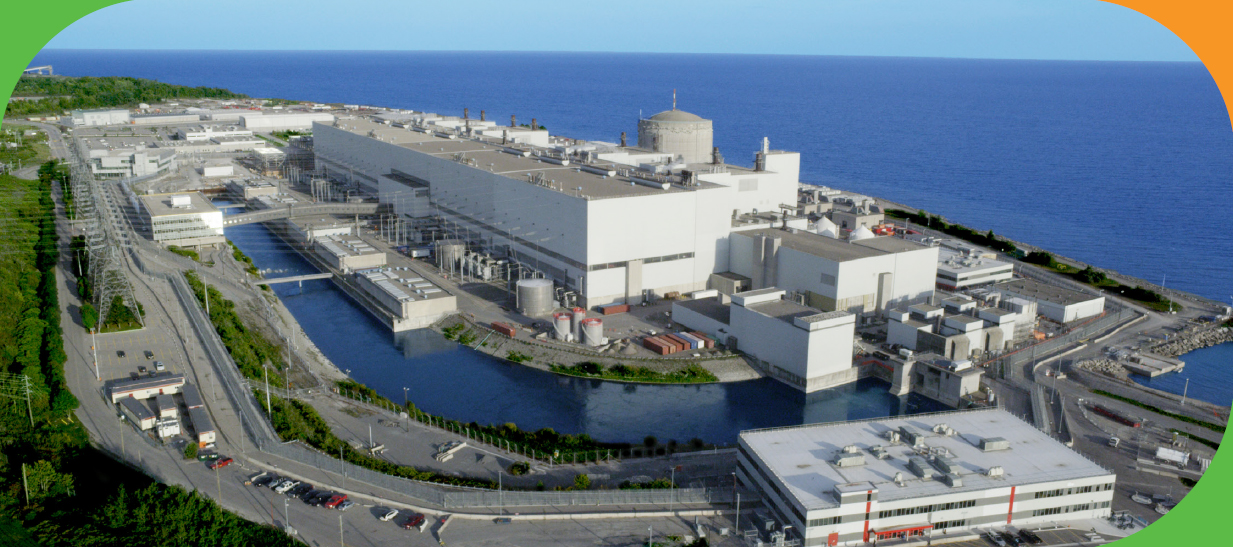 Aerial photo of the Darlington Nuclear Generating Station