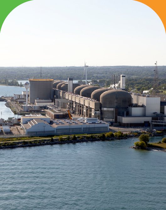 Aerial photo of the Pickering Nuclear Generating Station