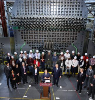 Prime Minister Mark Carney attends DNNP funding announcement event at Darlington site.