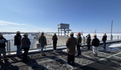 Students with the Women in Trades program take in the sight at R.H. Saunders GS.