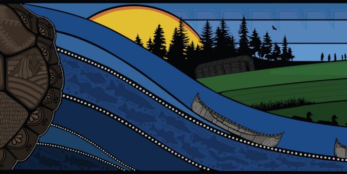 Artist Kory Parkin, a proud member of the Mohawks of the Bay of Quinte, recently put the finishing touches on two prominent murals for OPG's Lennox Generating Station.