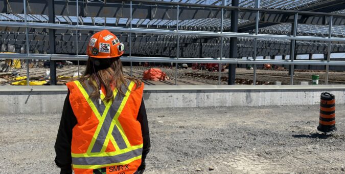 OPG's President and CEO, Nicolle Butcher, visits the Common Services Building, a 38,000-square-foot modular building that will be used by vendor partners for the Pickering Refurbishment.